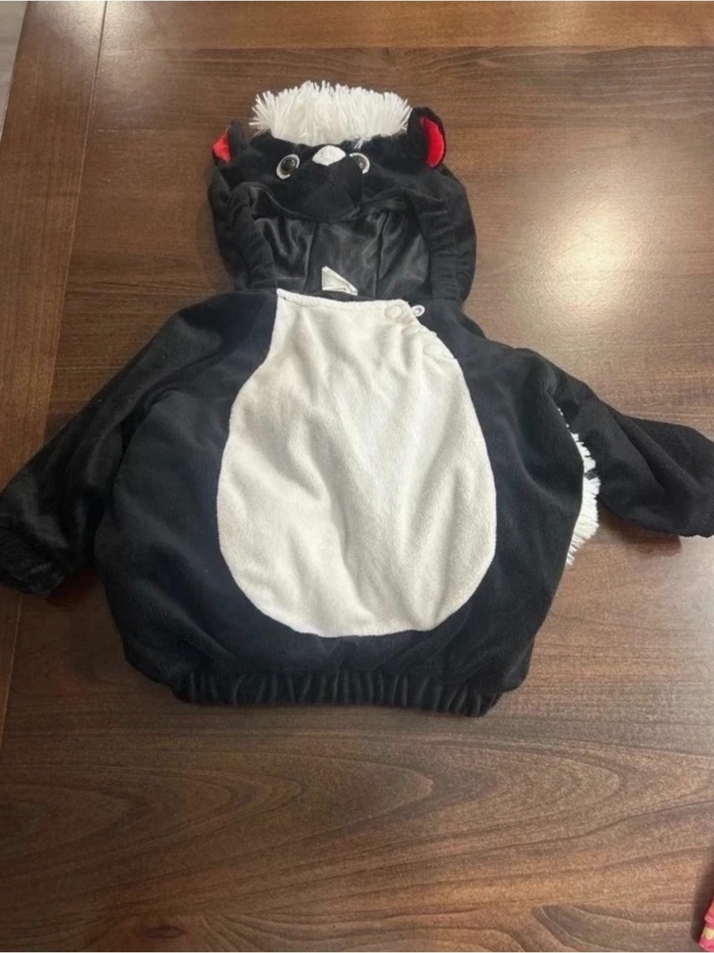 Kids Black and White Skunk Costume Hoodie